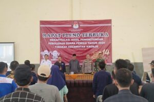 Babinsa Hadiri Rapat Pleno Terbuka Rekapitulasi Hasil Perhitungan Perolehan Suara Tingkat Kecamatan Kronjo