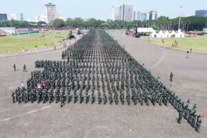 Persiapan HUT TNI Ke 79: Prajurit Yonif 201/JY Ikuti Latihan Defile di Silang Monas