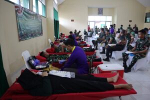 Donor Darah Kodim 0504/Jakarta Selatan Dalam Rangka HUT Ke-79 TNI