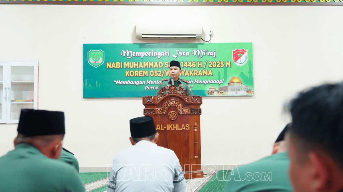 Korem 052/Wkr Peringati Isra Mi’raj, Danrem Tekankan Nilai Keimanan dalam Tugas