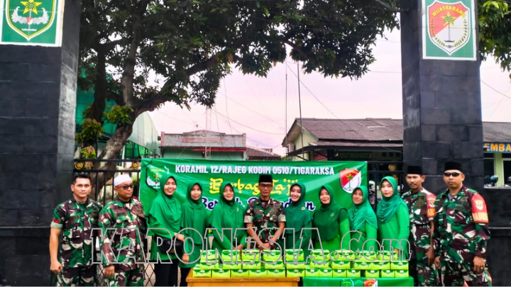 TNI AD Peduli, Koramil 12/Rajeg Bagikan Takjil di Rajeg Tangerang
