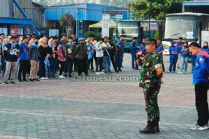 Danramil Balaraja Awasi Pergerakan Buruh Menuju Monas
