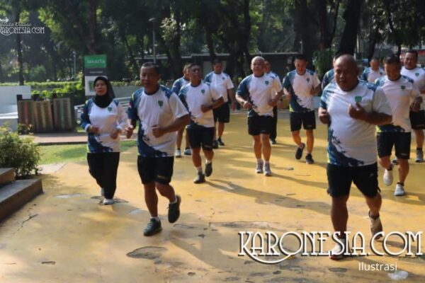 Koramil Kebayoran Baru Giatkan Olahraga Jaga Kebugaran