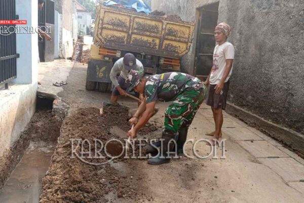 TMMD 125 Bekasi Bersihkan Galian, Warga Dukung TNI