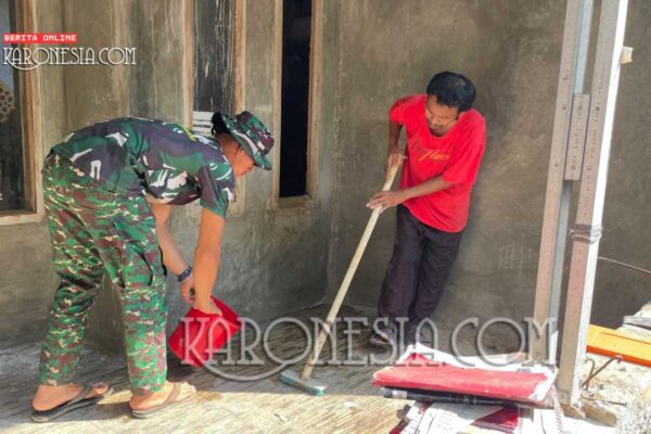 TMMD Bersihkan Rumah Arifin, Rutilahu Hampir Rampung di Bekasi