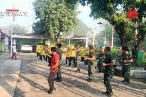 Koramil Rajeg Gelar Senam Bersama, Perkuat Kebersamaan Anggota dan Persit