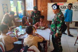 Koramil 04/Babelan Salurkan Makanan Bergizi Sambut HUT TNI ke-80