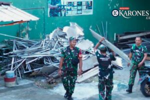 Keren! Danramil Kranji Turun Langsung Bongkar Kantor Lama Demi Fasilitas Baru