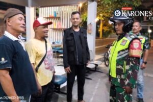 Babinsa dan Tiga Pilar Gelar Patroli Malam Cegah Gangguan Kamtibmas