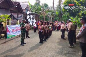 TNI–Polri dan Pemcam Pogalan Dukung Pramuka Jelajah Situs di Trenggalek
