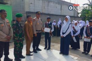 Babinsa Hadiri Penyerahan Sertifikat Duta Anti Narkoba di SMP Bina Nusa