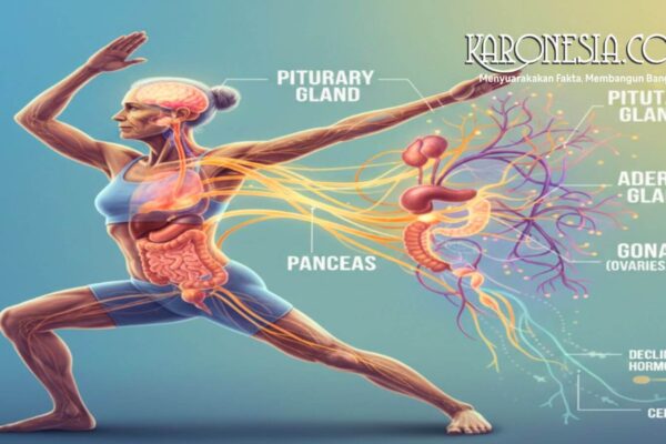 Ilustrasi proses penuaan pada manusia akibat penurunan kadar hormon dalam tubuh.