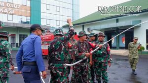 Babinsa Kodim 0507 Bekasi mengikuti latihan teknis pemadam kebakaran