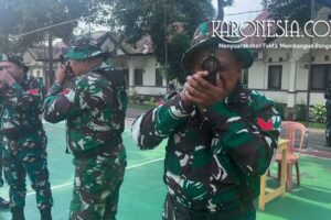 Prajurit Korem 052 mengikuti Latorsar Umum Korem 052 di Legok Tangerang meningkatkan kemampuan dasar militer