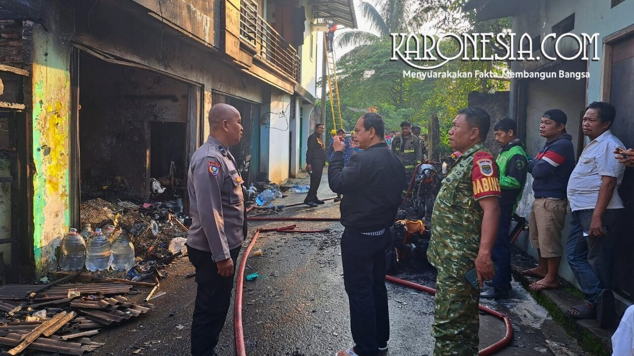 Babinsa dan polisi cek lokasi kebakaran Pondok Aren