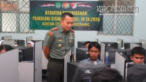 Dandim 0506 Tangerang memantau tes psikologi CAT calon siswa KKRI di SMA Al Azhar Tangerang