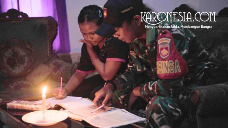 Babinsa dampingi anak belajar penerangan TMMD Brebes