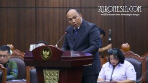 Dirjen Infrastruktur Digital Wayan Toni Supriyanto menyampaikan keterangan pemerintah di sidang Mahkamah Konstitusi Jakarta