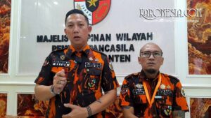 Ketua MPC Tangsel terpilih memberikan keterangan pers usai Muscablub