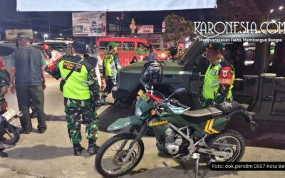 TNI–Polri dan Linmas Patroli Malam di Kranji Bekasi