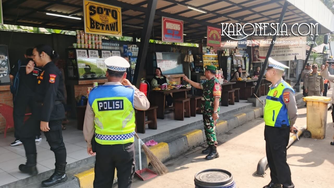 TNI-Polri Siaga di Rest Area KM 14, Amankan Arus Mudik Lebaran