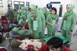 Donor Darah Persit Korem 052/Wkr Libatkan 250 Personel TNI-PNS
