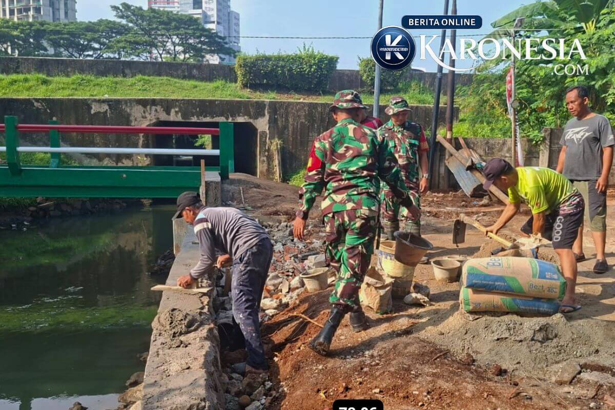 Pembangunan Jembatan Garuda oleh TNI di Tangerang