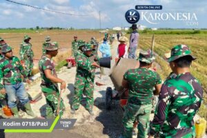 Satgas TMMD 128 Kodim Pati Terus Bekerja Meski Hari Libur di Desa Godo