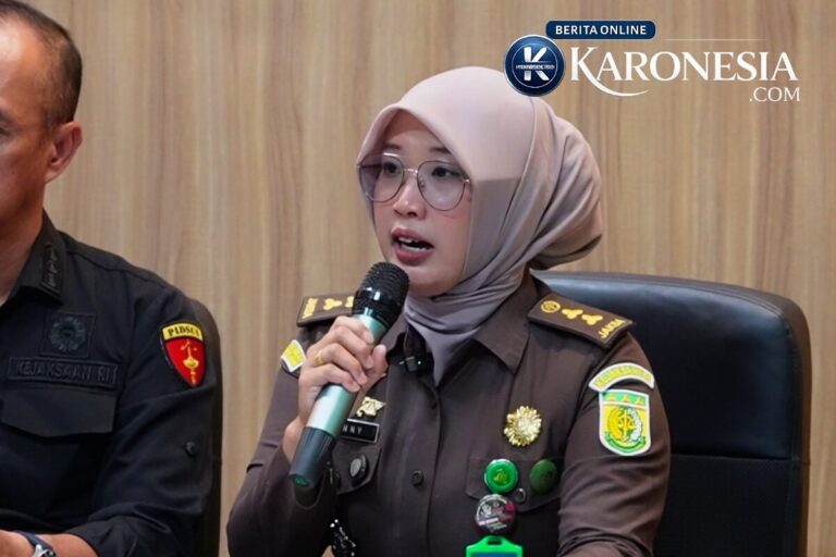 Kasi Penkum Kejati Sumsel Vanny Yulia Eka Sari saat konferensi pers penahanan tersangka korupsi kredit bank pemerintah