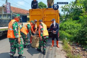 Satgas Sampah Koramil 06 Tigaraksa Tuntaskan Korve Jalan Desa