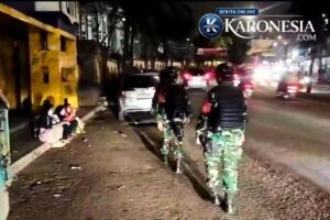 Personil TNI Koramil Batu Ceper patroli malam di Kelurahan Batu Sari Tangerang