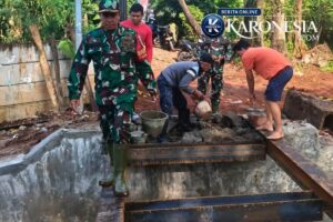 Pembangunan Jembatan Garuda Pinang, TNI-Warga Torehkan Sinergi Nyata