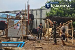 Satgas TMMD Ke-128 Kodim 0507/Bekasi Percepat Pembangunan Rutilahu dan Drainase Bersama Warga