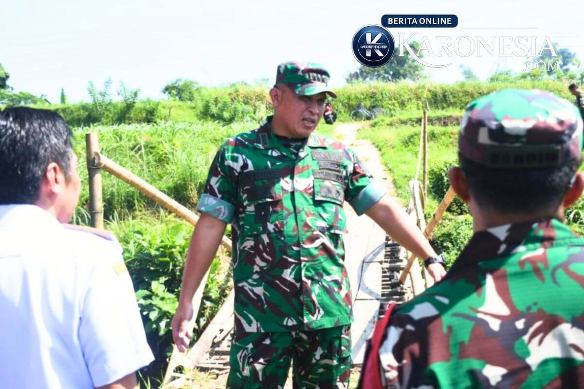 Danrem 081 Kolonel Untoro meninjau jembatan sesek di Blitar
