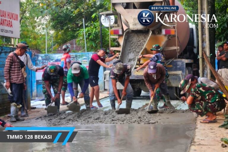 Pengecoran Jalan Simin Gaer TMMD 128 Bekasi