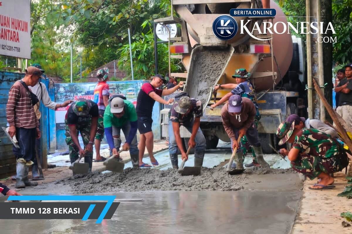 Pengecoran Jalan Simin Gaer TMMD 128 Bekasi
