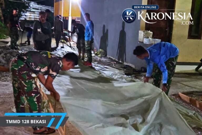 Satgas TMMD cor jalan Gang Tarman Jatirangga Bekasi