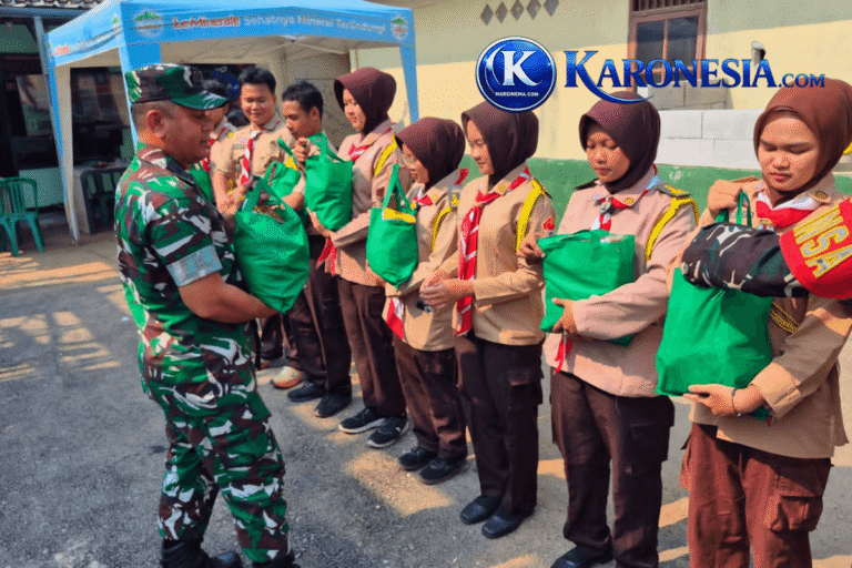 Koramil Legok bagikan sembako Pramuka Saka Wira Kartika