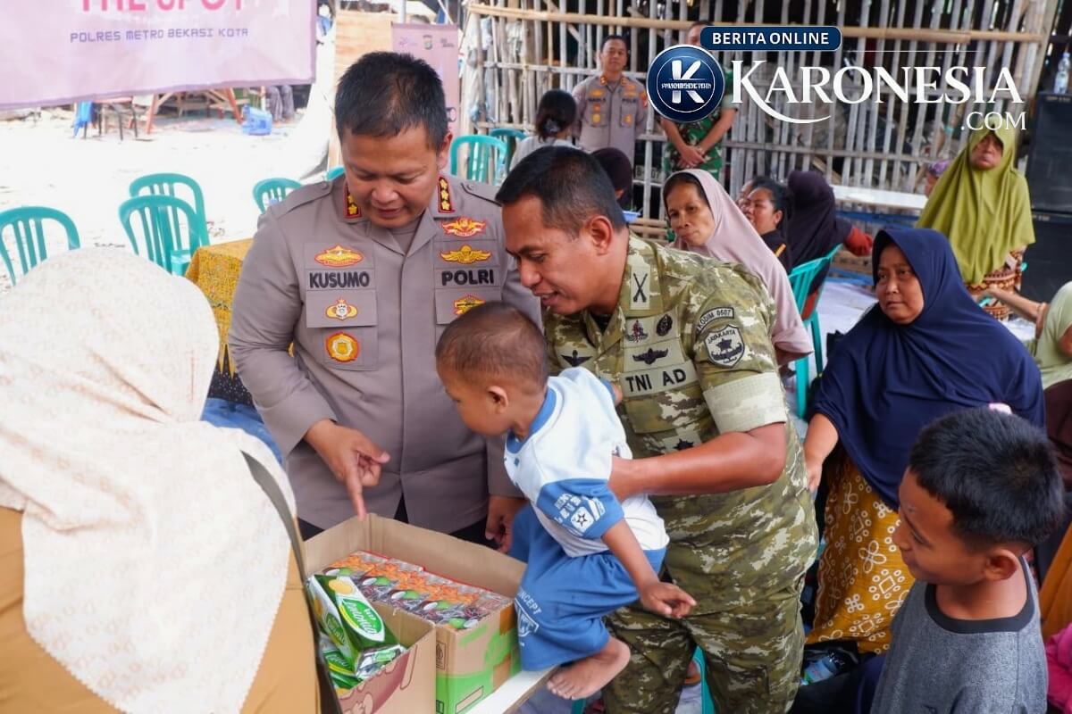 Dandim Bekasi dan Kapolres berdialog dengan warga Bintara.
