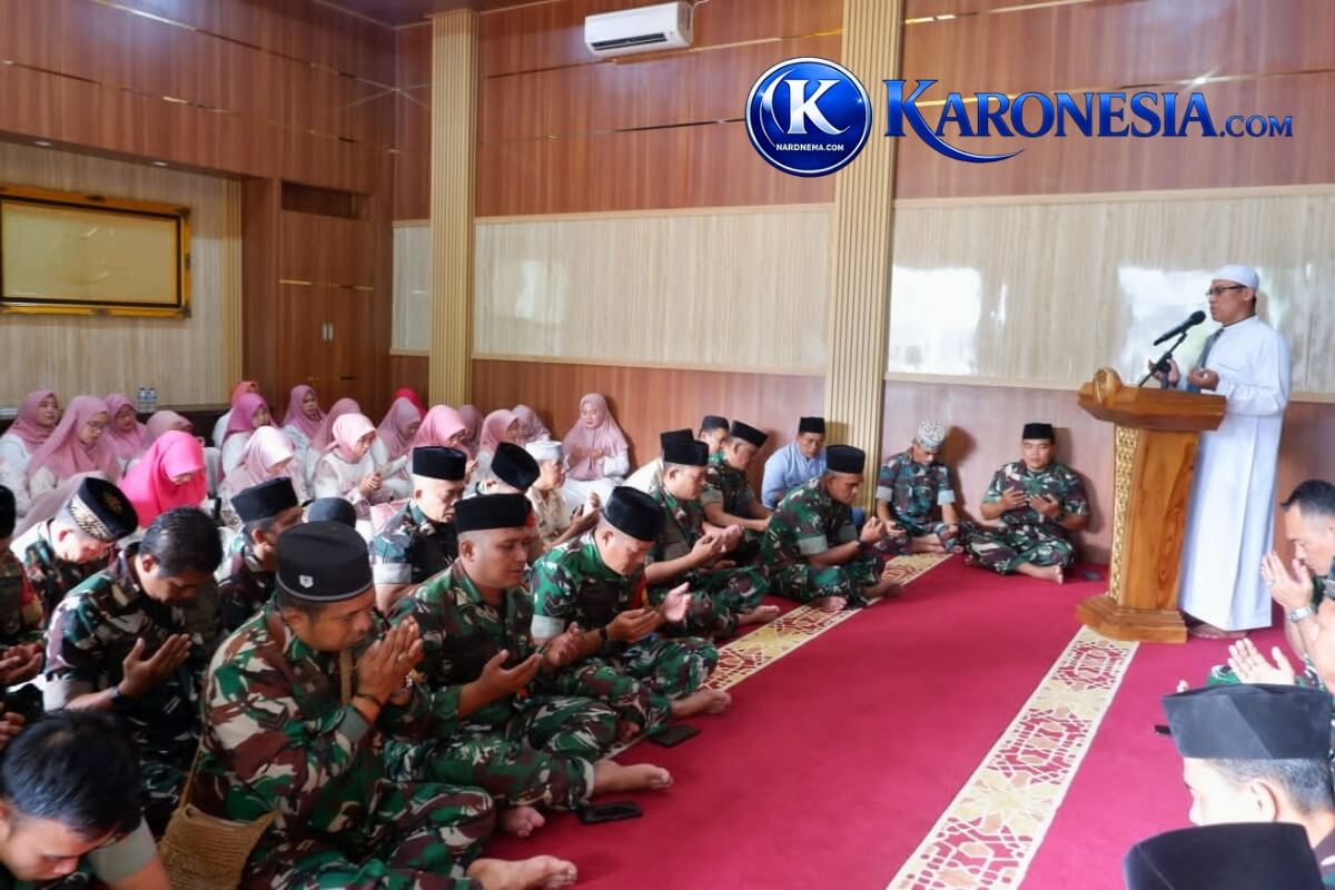 Prajurit Kodim 0507 Bekasi saat tausiyah 1 Muharram 1448 H