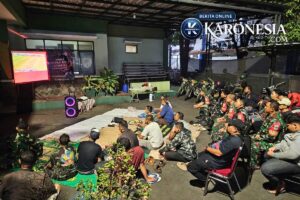 Nobar Piala Dunia di Koramil Pondok Gede