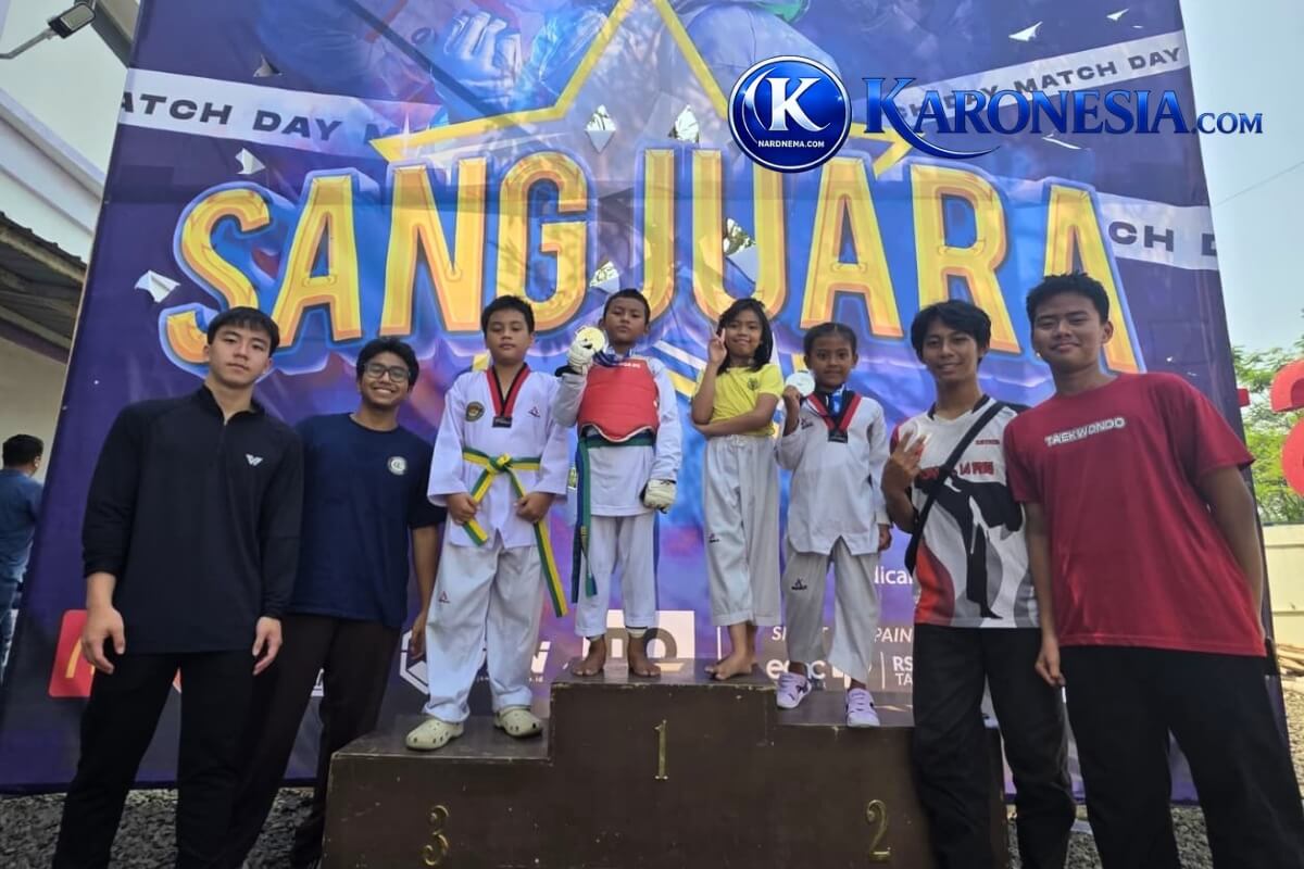 Atlet taekwondo Koramil 14/Panongan di podium Kejuaraan Perang Bintang 2026