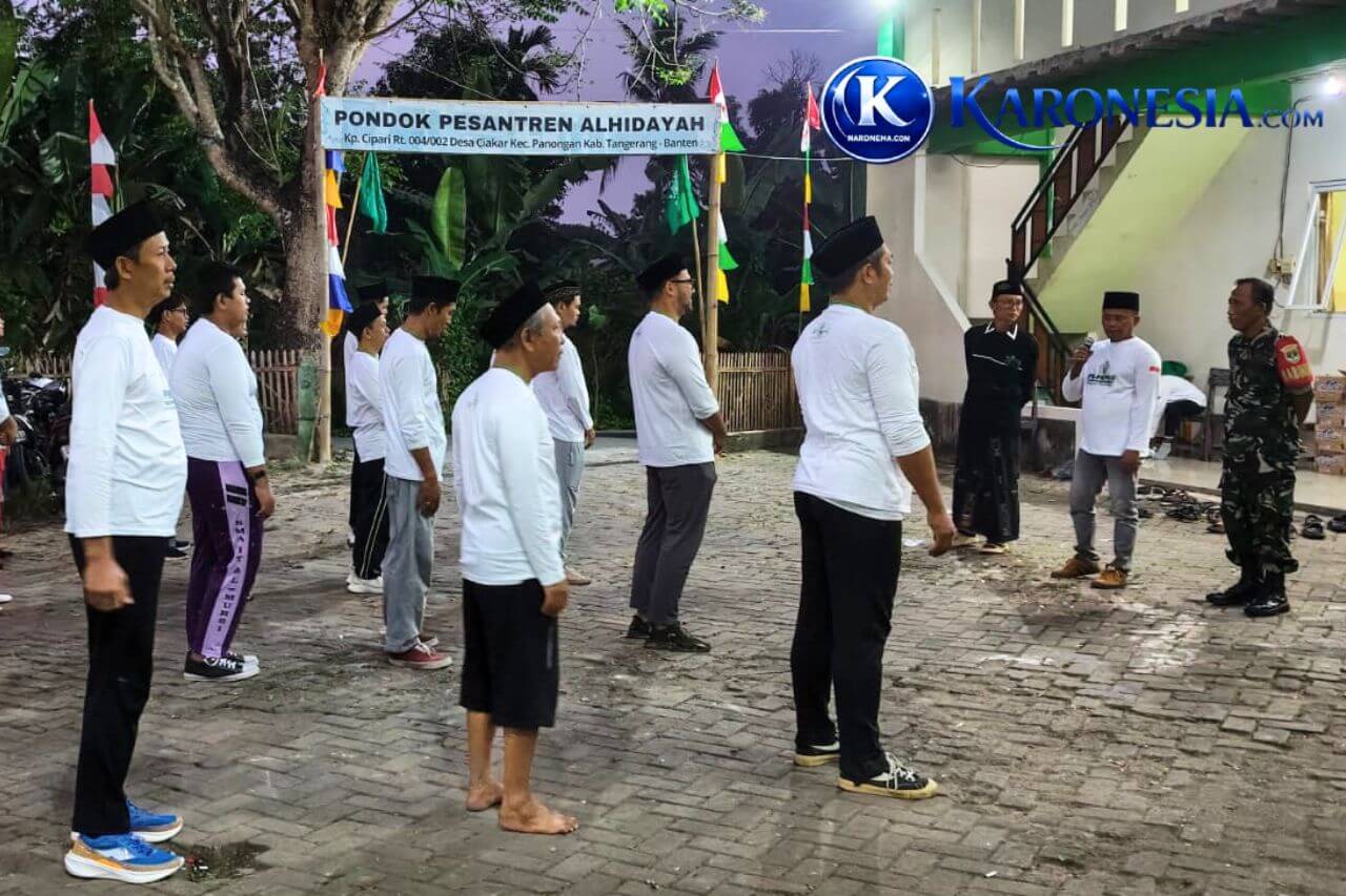 Babinsa dan Kader NU senam pagi di Ponpes Alhidayah Panongan