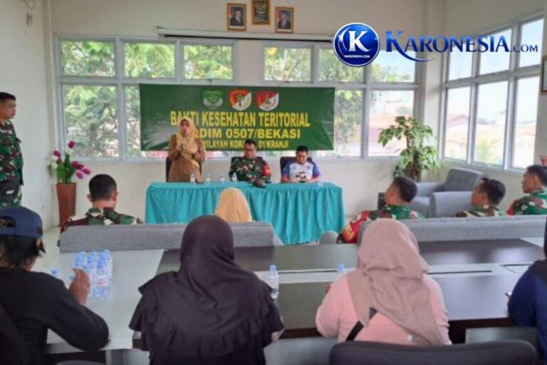 Pembukaan Bakti Kesehatan Teritorial Kodim 0507/Bekasi di Puskesmas Harapan Mulya.