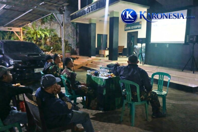 Suasana nonton bareng final Piala Dunia 2026 di Koramil Serpong