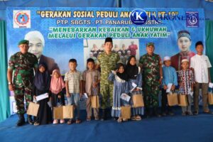 Wadanramil 01/Tangerang Rangkul Buruh, Santuni Puluhan Anak Yatim di Panarub