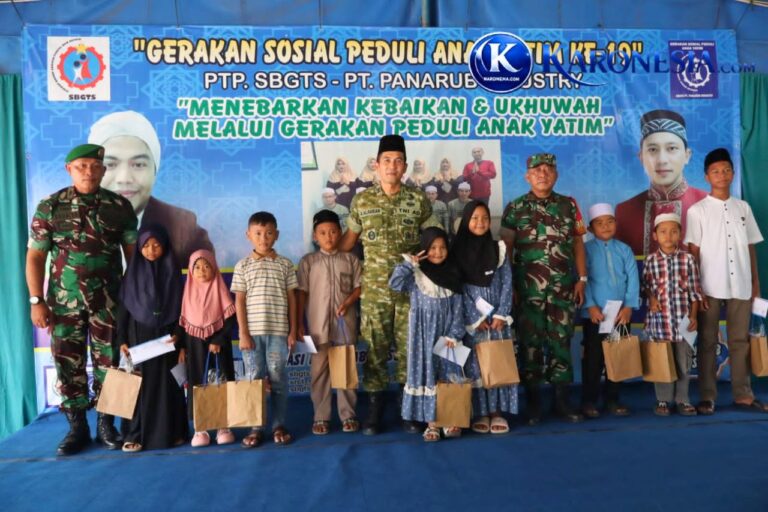 Wadanramil Tangerang berfoto bersama anak yatim penerima santunan SBGTS.