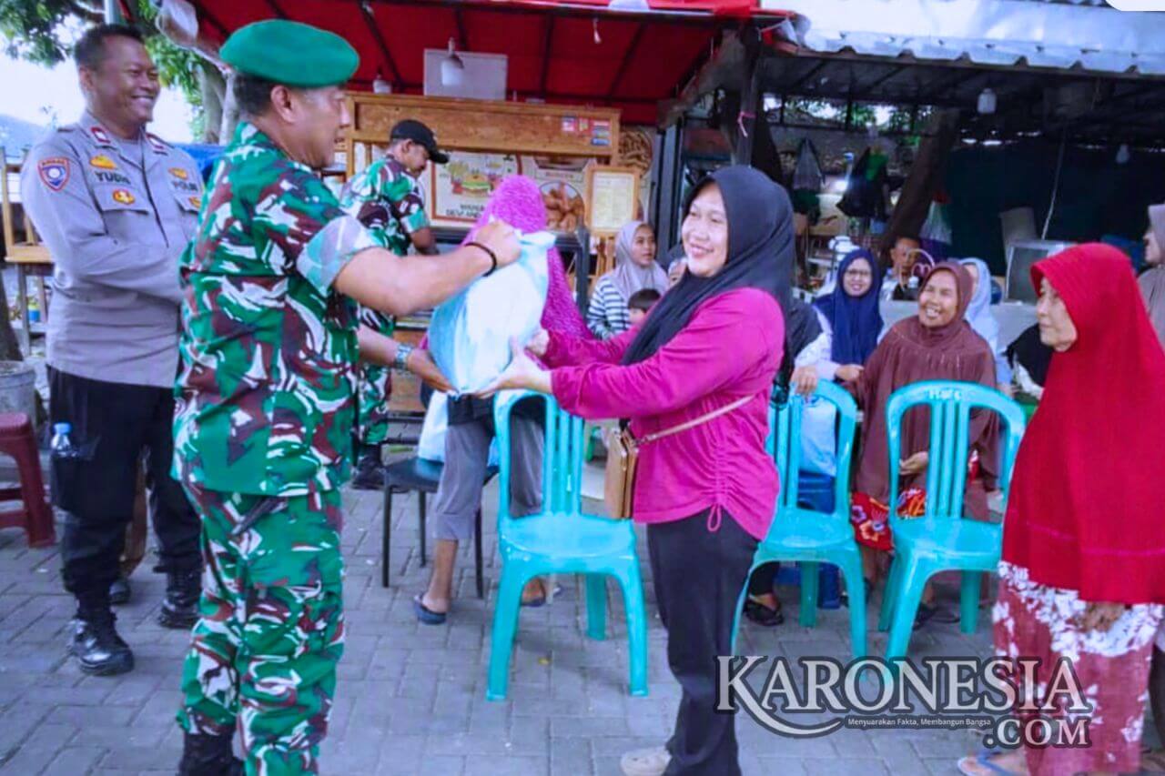 Penyaluran bantuan sembako Koramil 01/Tangerang di Gerendeng