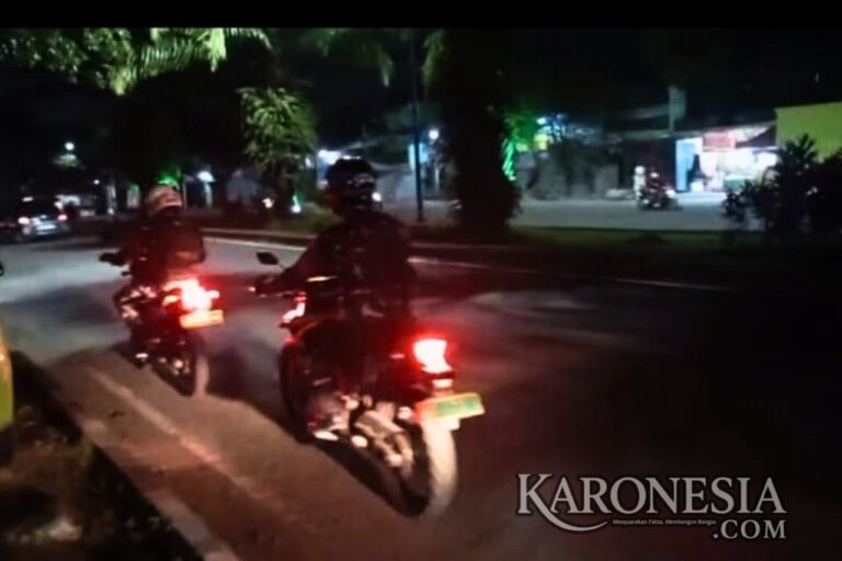 Anggota Koramil Cikupa patroli malam di wilayah Tigaraksa