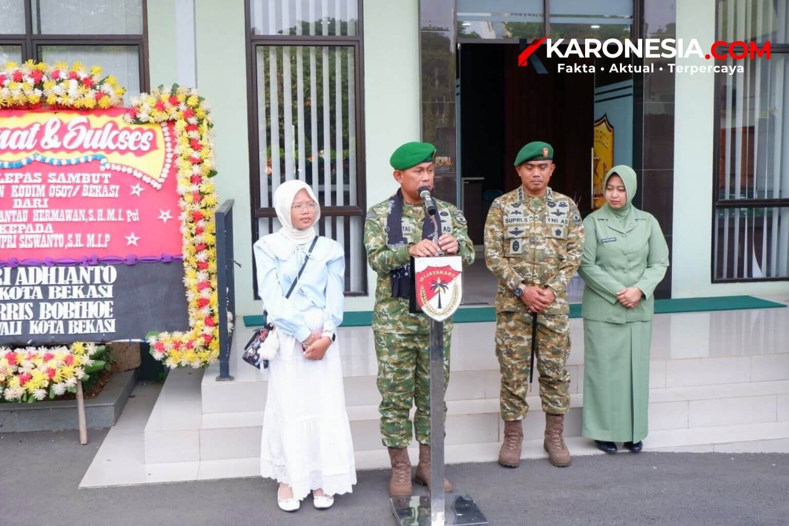 Kolonel Krisrantau sampaikan sambutan lepas sambut Dandim Bekasi